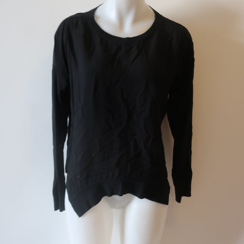 WOMENS TWENTY5A BLACK LONG SLEEVE PULLOVER TOP S *